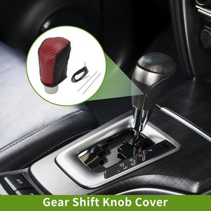 Car Gear Shift Knob Cover for Honda Civic 2016-2021 Red Carbon Fiber