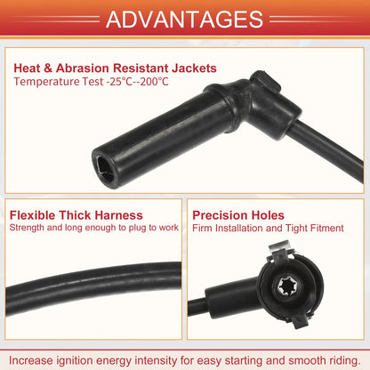 8 Pcs Spark Plug Wire Ignition Coil Cables for Ford Explorer, Mercury 5.0L