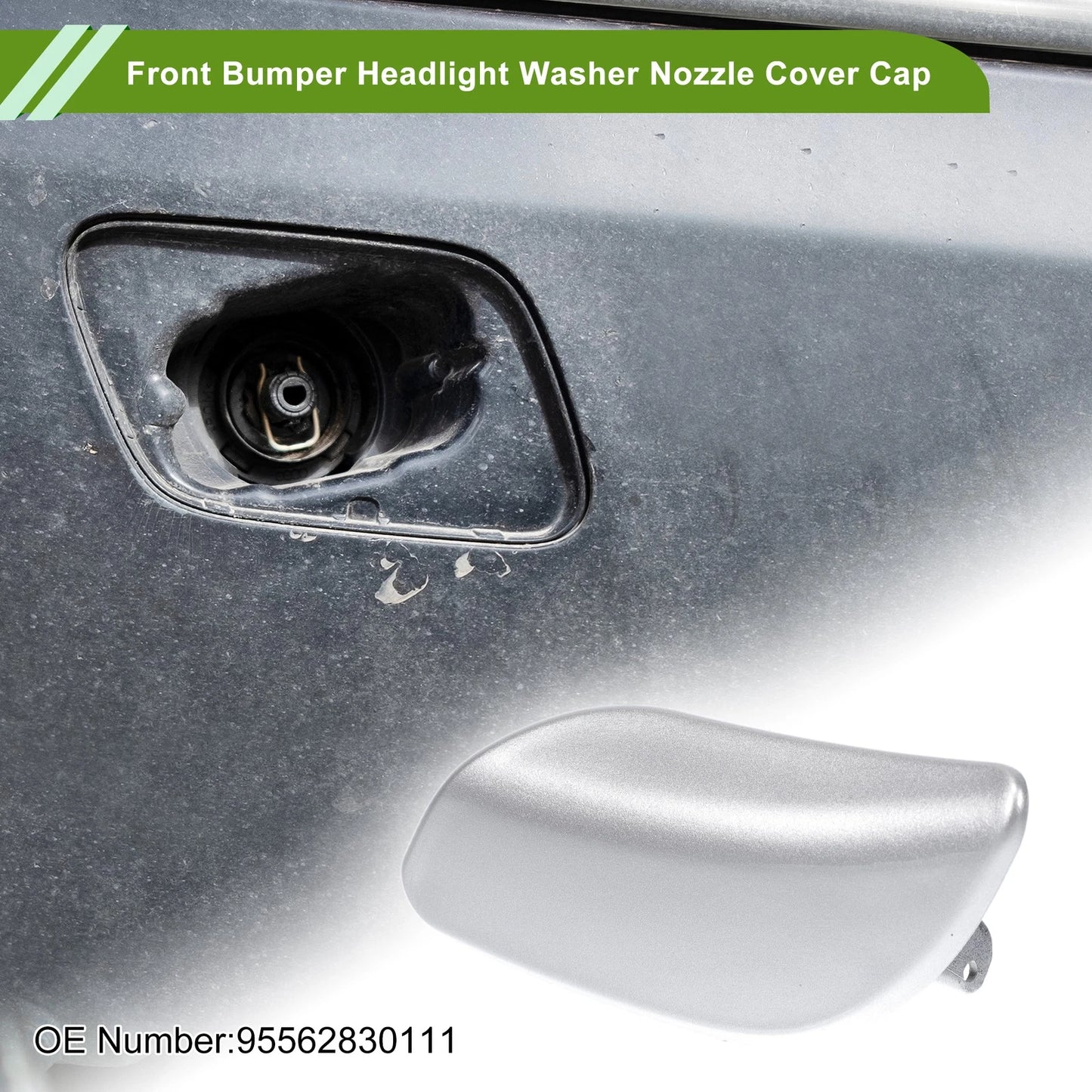 Left Washer Nozzle Cover Cap for Porsche Cayenne - Silver