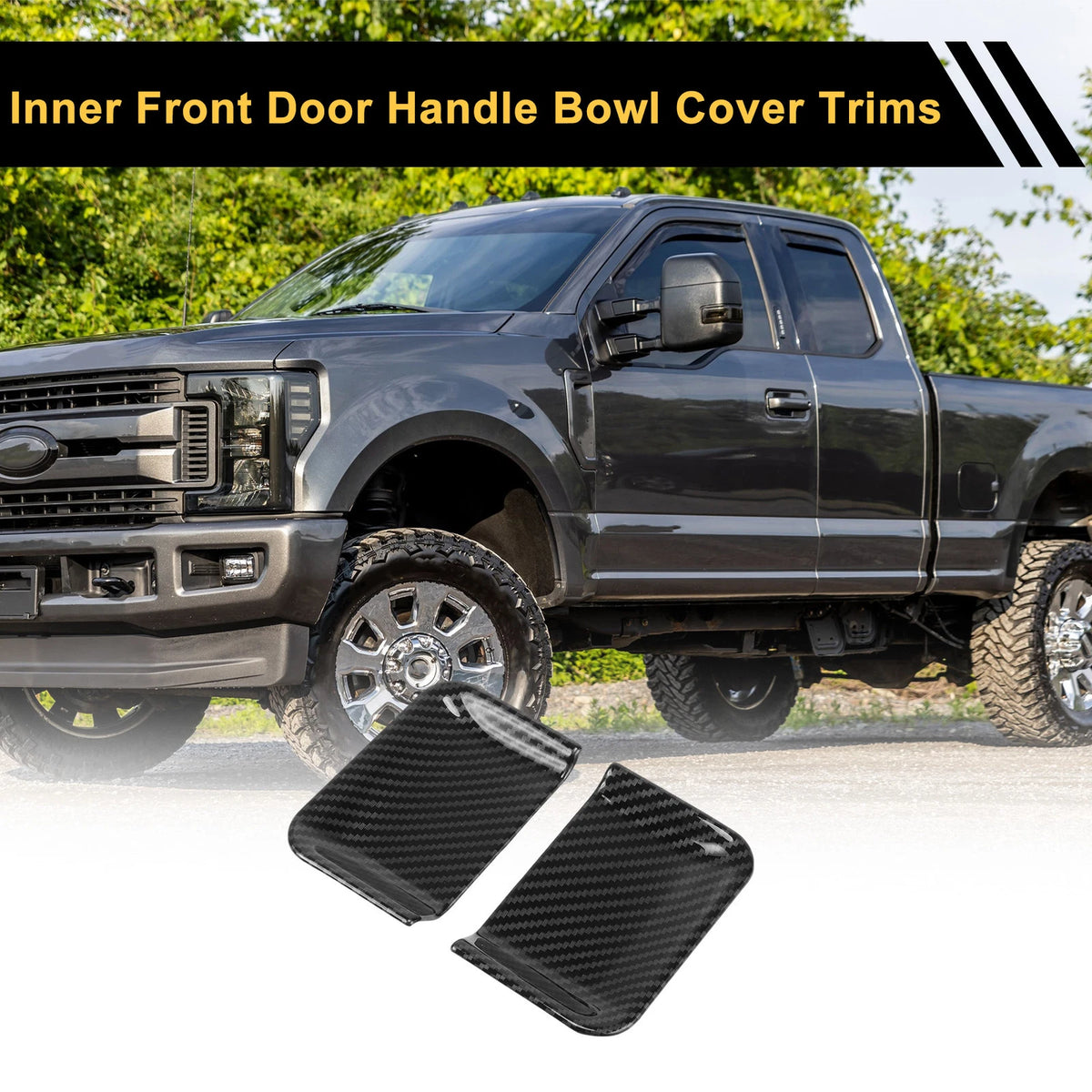 Car Inner Front Door Handle Bowl Cover Trims for Ford F-150 (2021-2024)