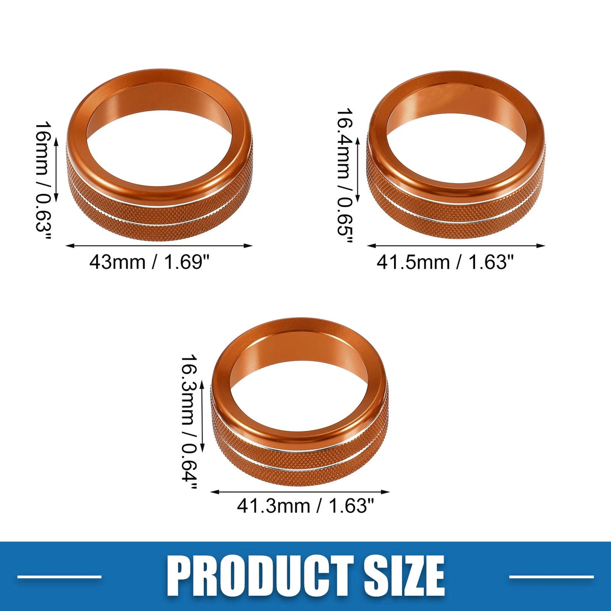 Air Conditioner Knobs for Jeep Wrangler JL JLU 2018-2022 - Orange (Set of 3)