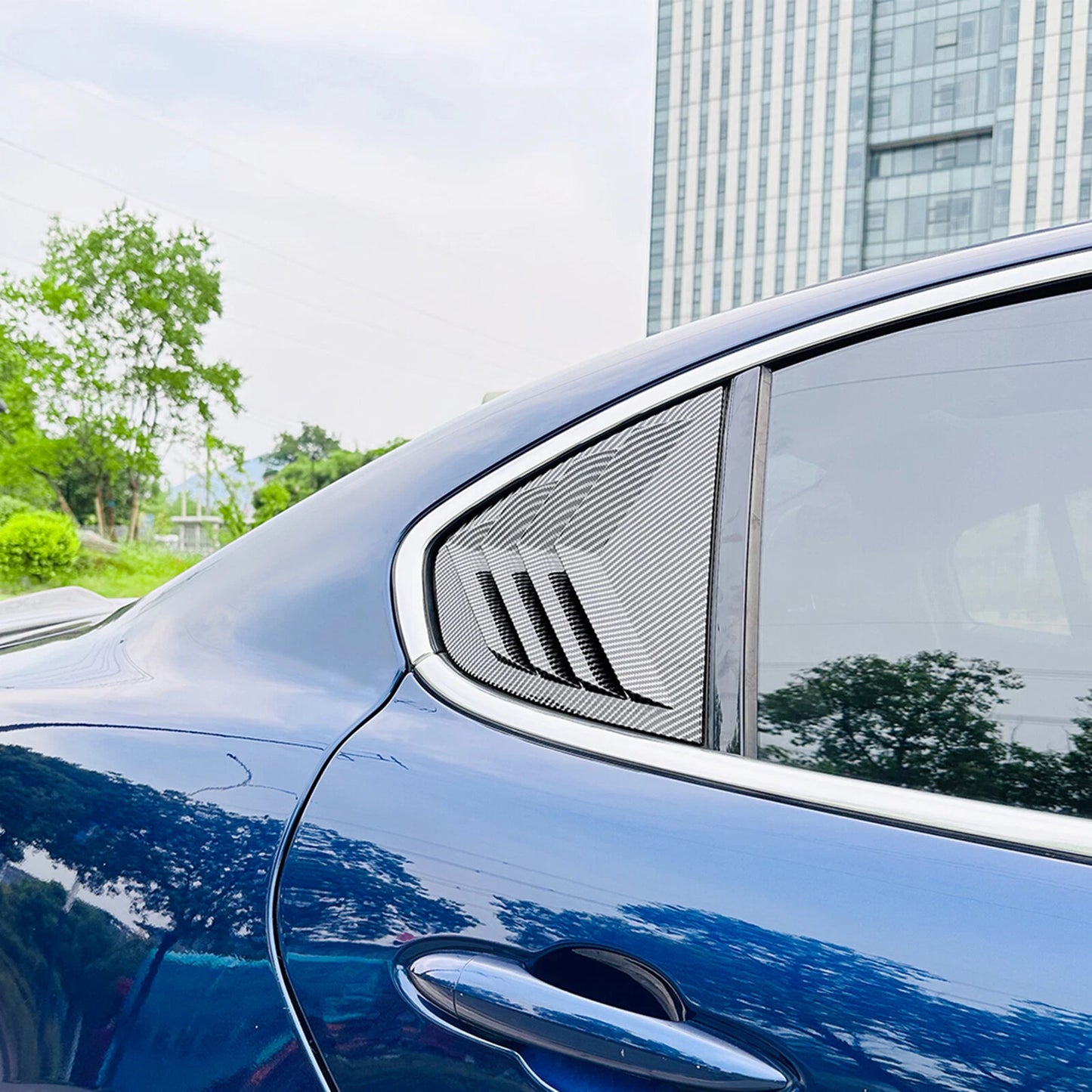 2 x Carbon Look Rear Side Window Louvers for Alfa Romeo Giulia (2015-2024)