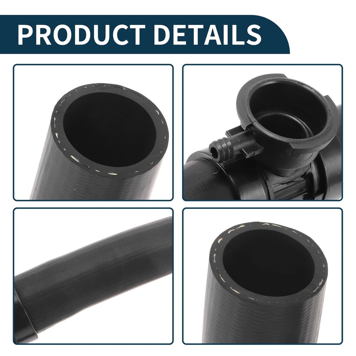 Radiator Hose Water Pipe for Jeep Compass 2007-2017 (2 x Rubber Black)