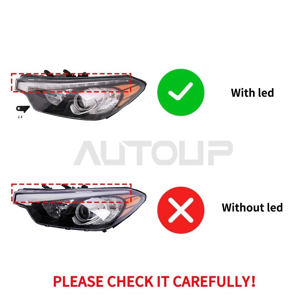 Passenger Side LED Headlight Assembly for Kia Forte Forte5 (2014–2016)