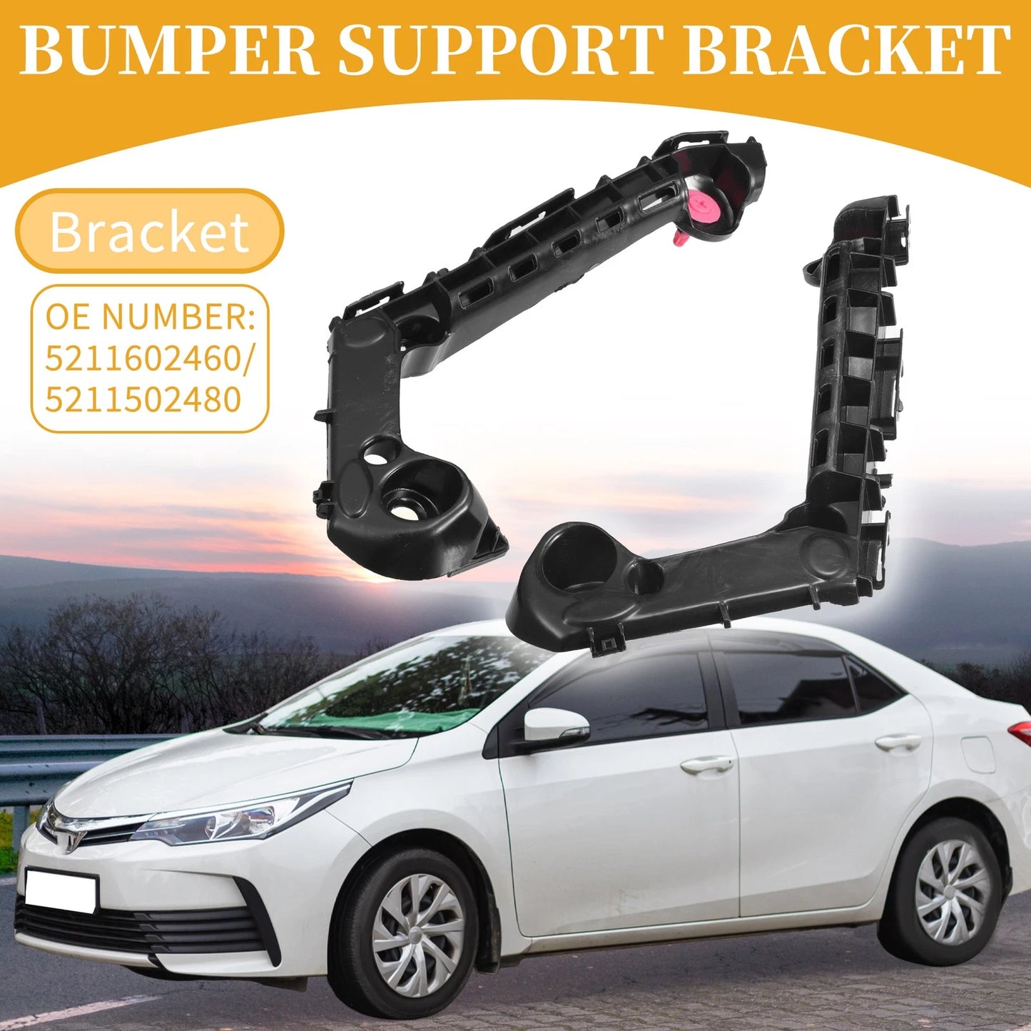 LH RH Side Front Bumper Support Bracket / 1 Pair for Toyota Corolla (2019–2024)