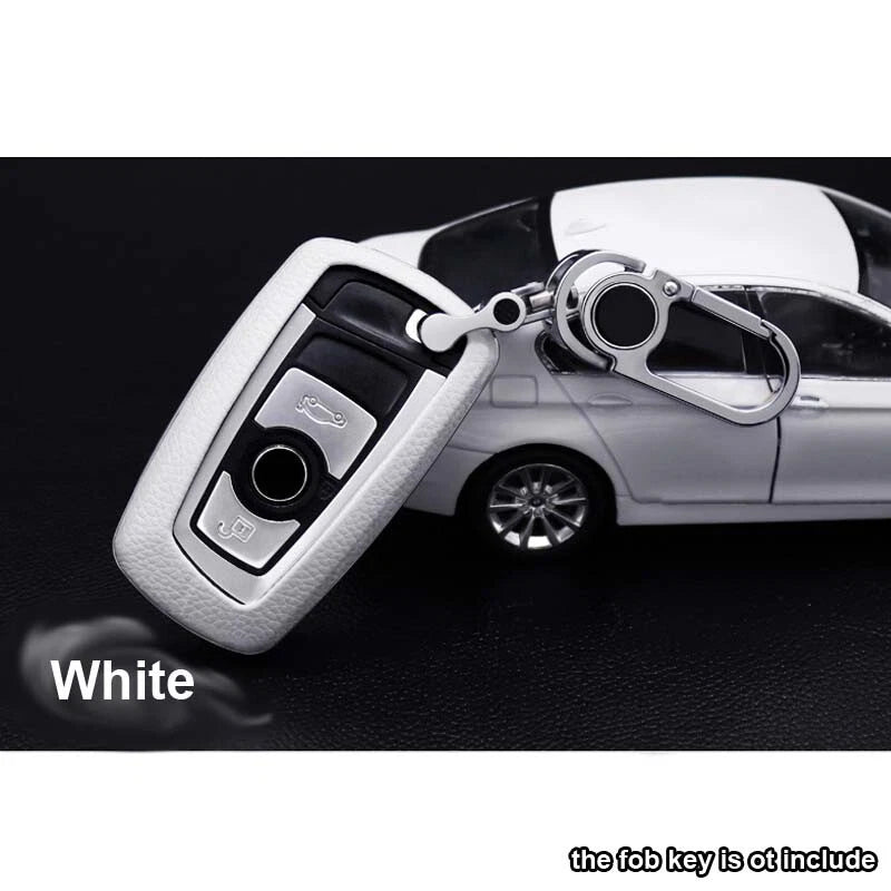 Leather Remote FOB Key Cover Keyless Bag w Keychain for BMW 1 3 4 5 6 X1 X3