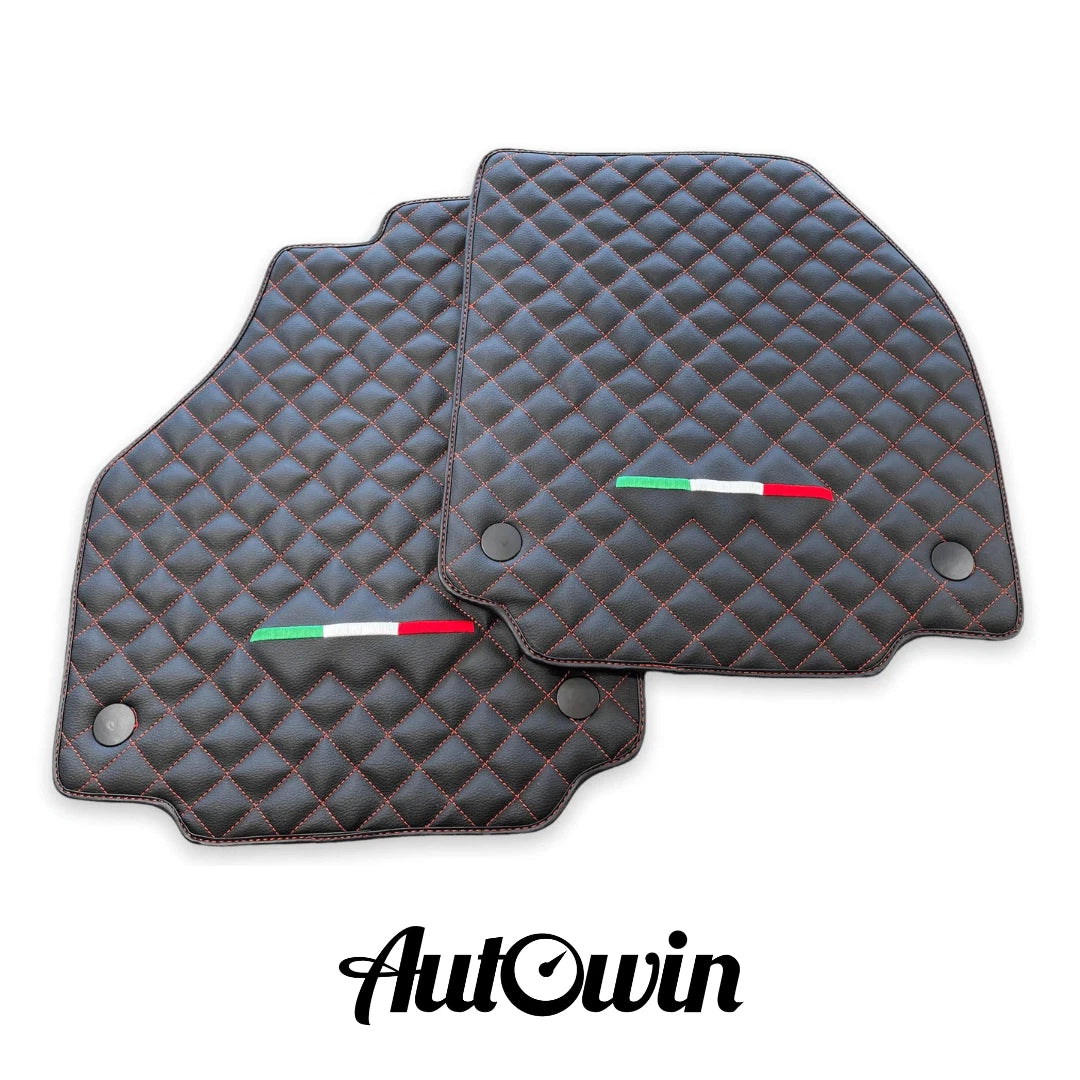 Black Leather Floor Mats for Ferrari 458 GT2 (2012-2015) - AutoWin Brand