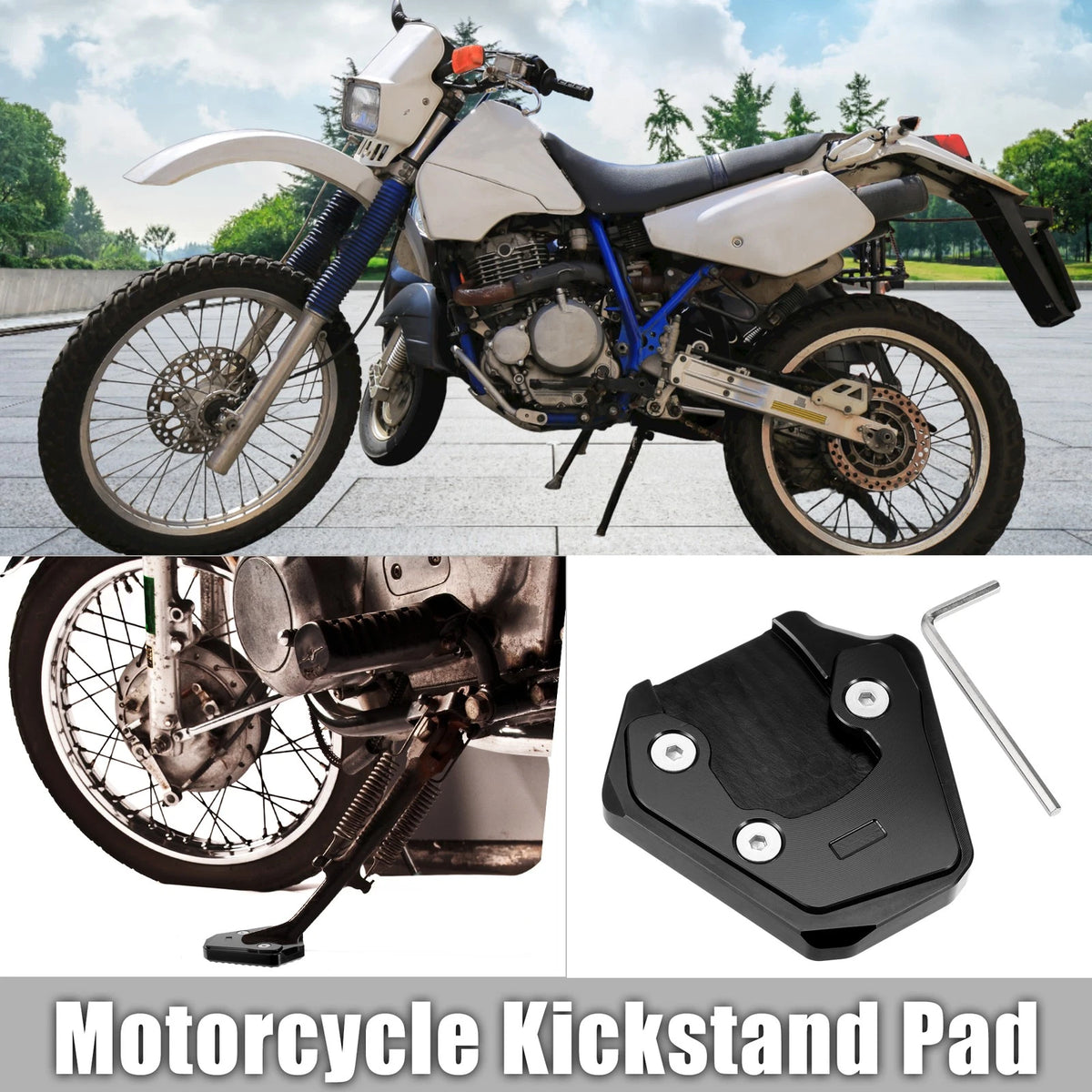 Motorcycle Kickstand Pad Set for Suzuki GSXS 750 (2017-2022) Black