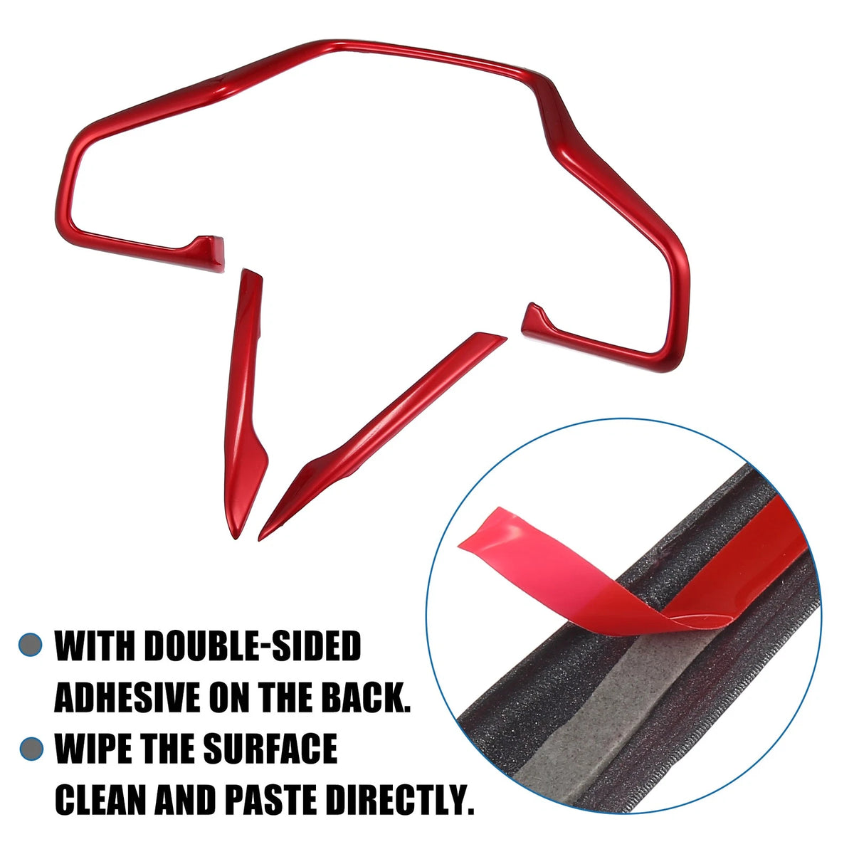 3 x Front Car Steering Wheel Cover Trim for Honda Civic (2016-2021)