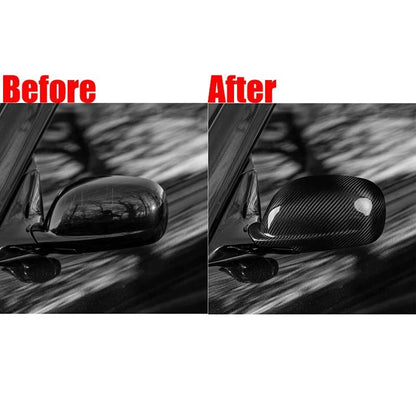 Carbon Fiber Adhesive Mirror Shell Cover For Nissan Skyline R34 GTR GTT 1998-04