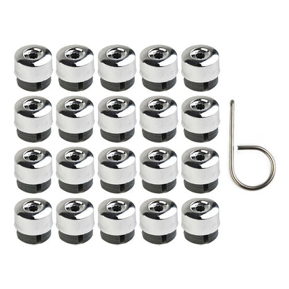 20 x Silver Car Tire Screw Covers