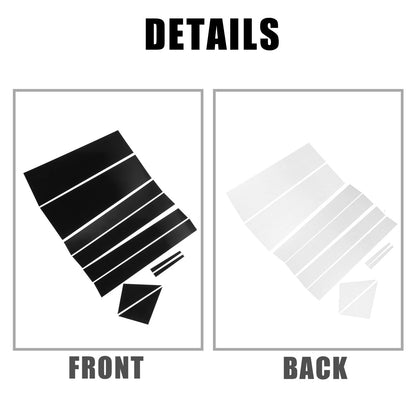 Door Cover Panel Pillar Posts Stickers 10 Pcs for Dodge Grand Caravan Black
