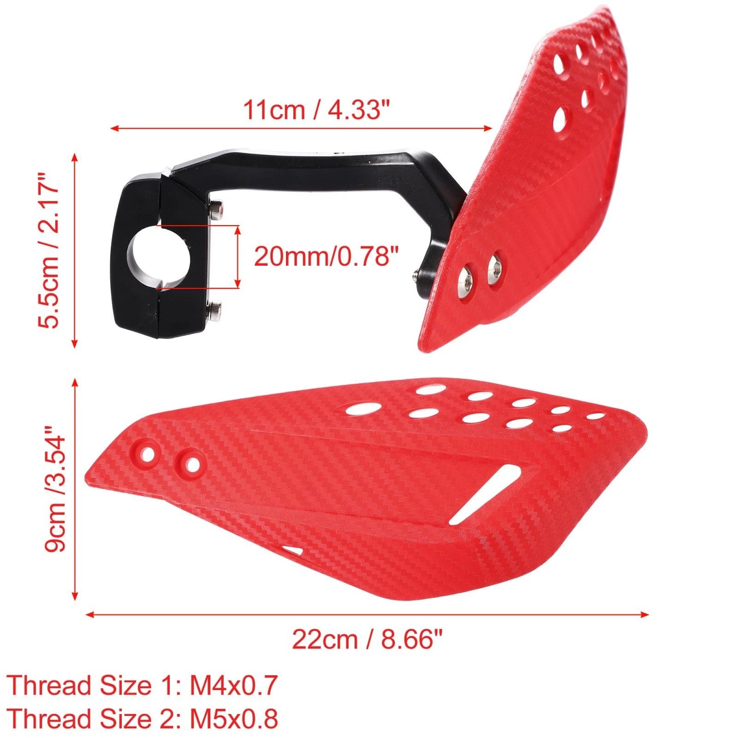 Handguards 7/8" 22mm for ATV Red