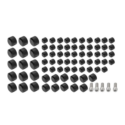 75X Black Engine Bolt Caps for Harley Touring Road King Street Glide (2007-2016)