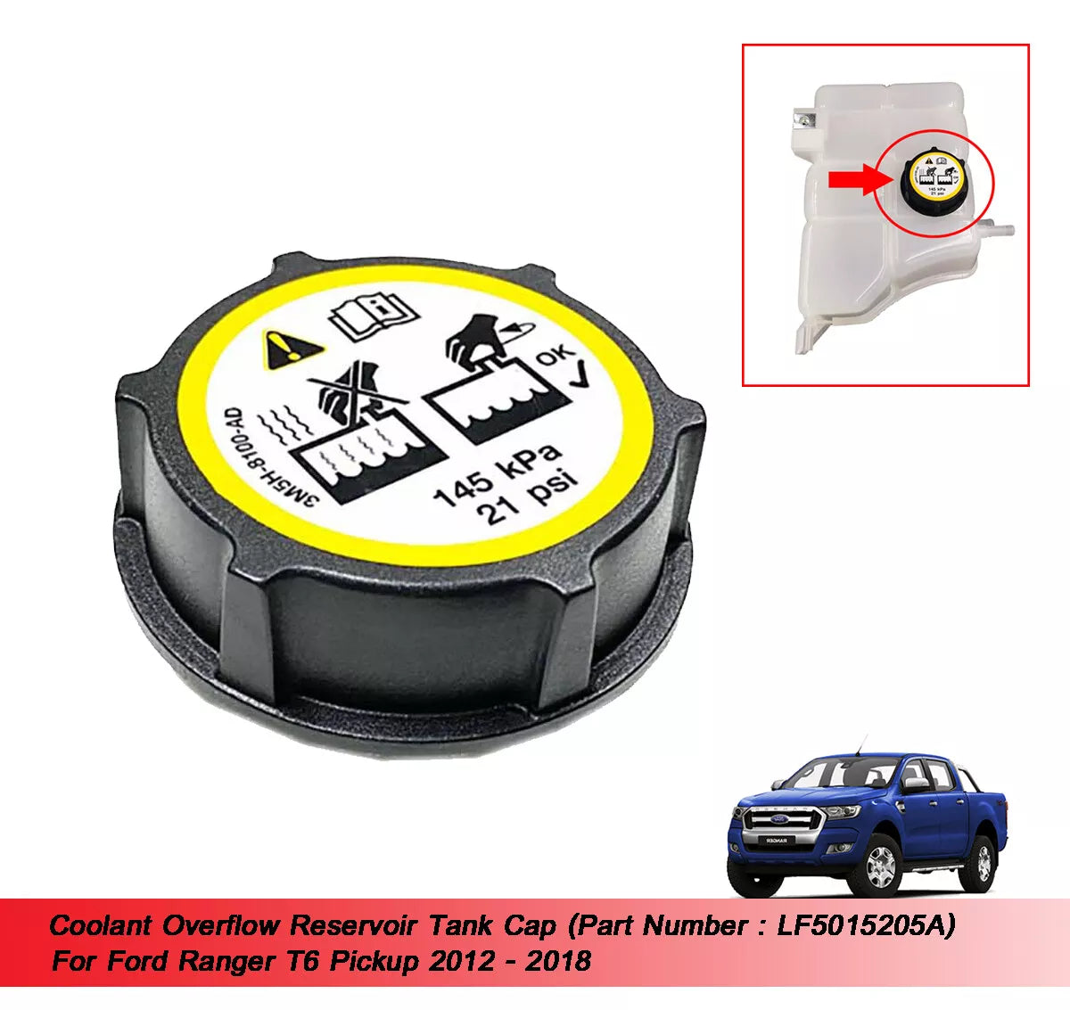 Coolant Reservoir Cap for Ford Ranger Px(2012-2018)