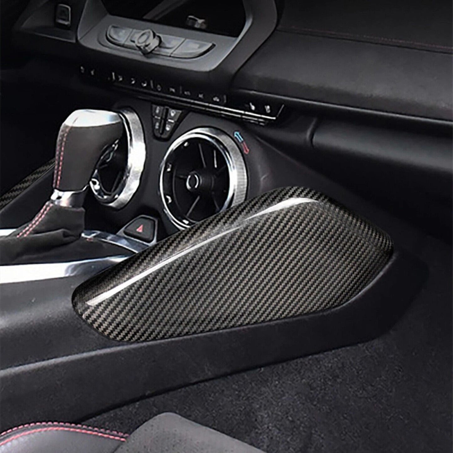 2 x Carbon Fiber Center Console Side Covers for Chevrolet Camaro (2016-2024)