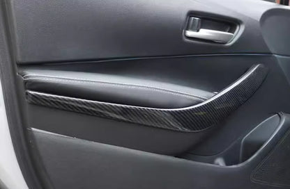 Carbon Fiber Inner Door Armrest Lid Cover Trim for Toyota Corolla (2020-2024)