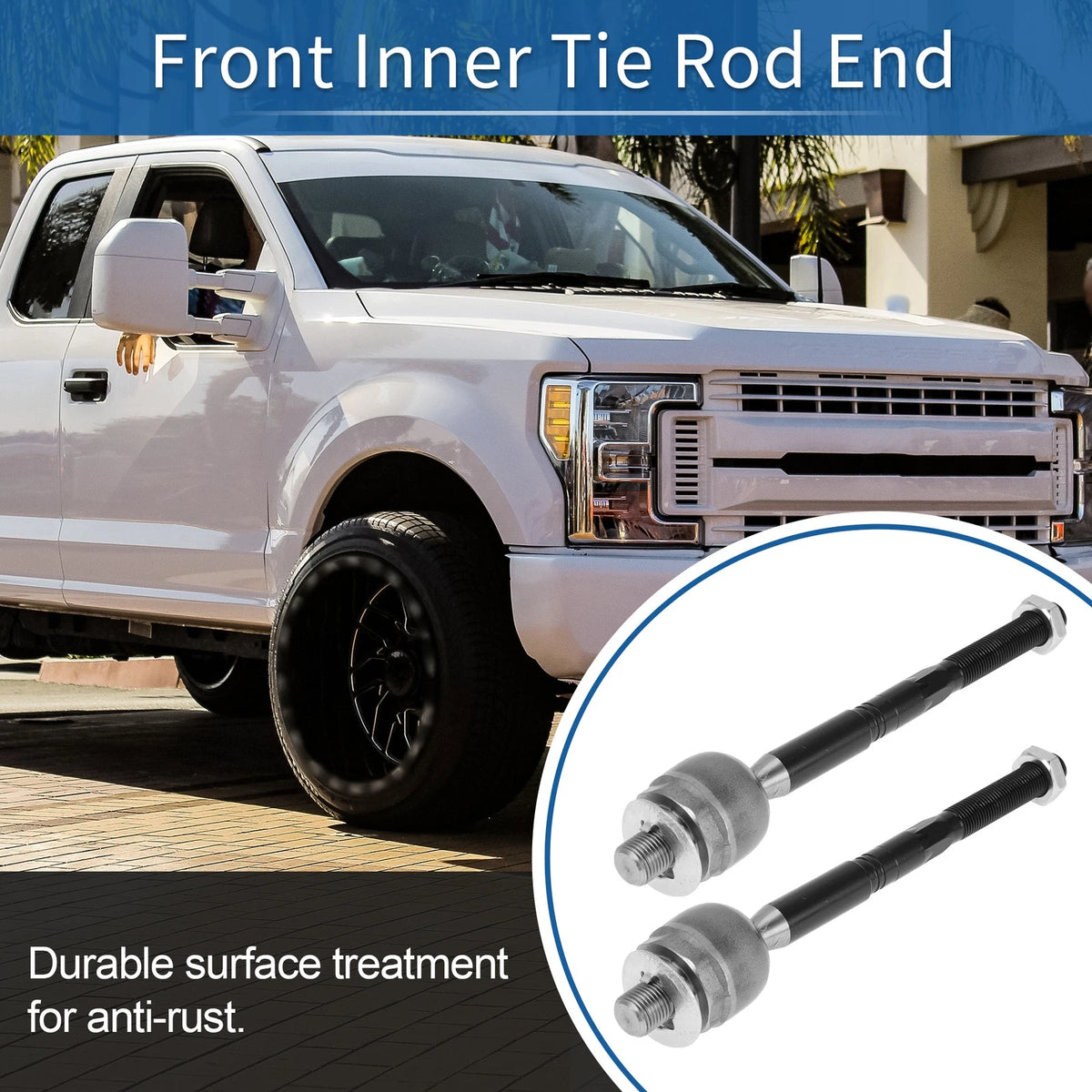 2 x Front Inner Tie Rod End Links for Ford Fusion Edge Lincoln Nautilus MKZ