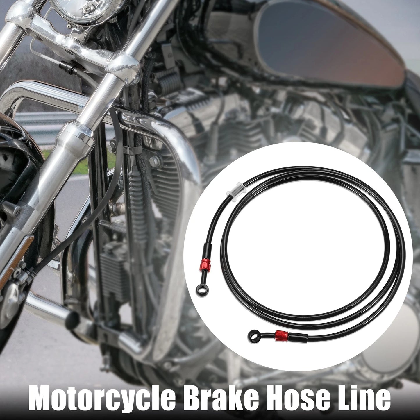 Brake Hose 28 90 Degree Braided Line Clutch Tube Black for Motorcycle