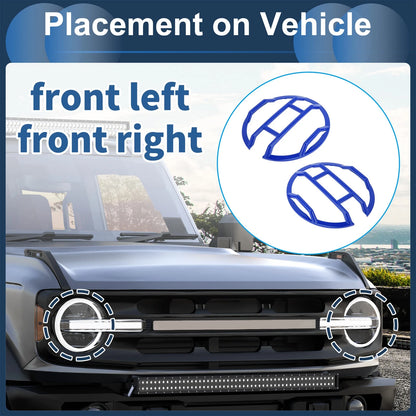 Front Left & Right Headlight Trim Bezels for Ford Bronco