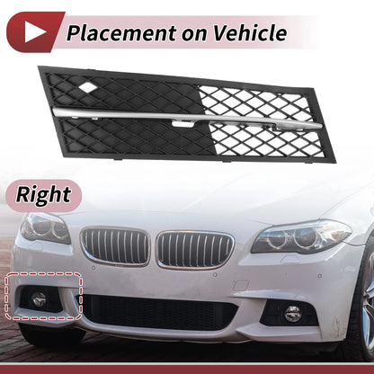 Front Right Fog Light Grill for BMW 528i (2011-2013) - 1 x Black