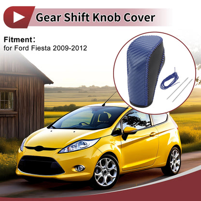 Blue Faux Leather Gear Shift Knob Cover for Ford Fiesta (2009-2012)