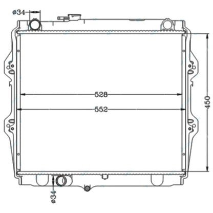 Alloy Core Radiator for Toyota Hilux LN147 LN167 LN172 4cyl 3.0L 5L (1997-2000)