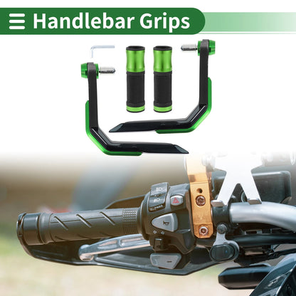 Motorcycle Hand Grips Cover Handle Bar Throttle Grips Aluminum Alloy Green