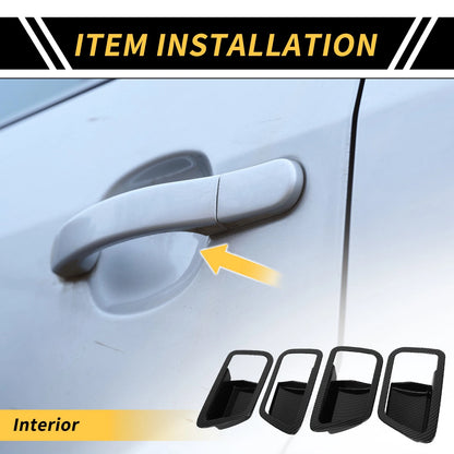 Carbon Fiber Interior Door Handle Bowl Covers for Toyota Tundra (2022-2024)