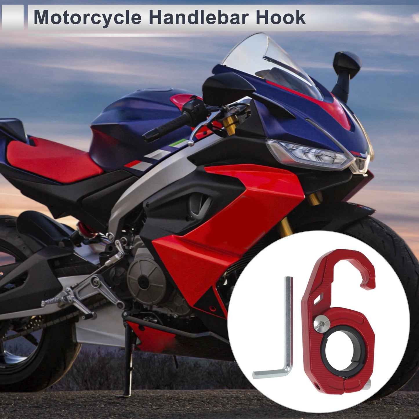Motorcycle Hanging Hook 1 Set Hexagonal Aluminum Alloy Hook for Scooters