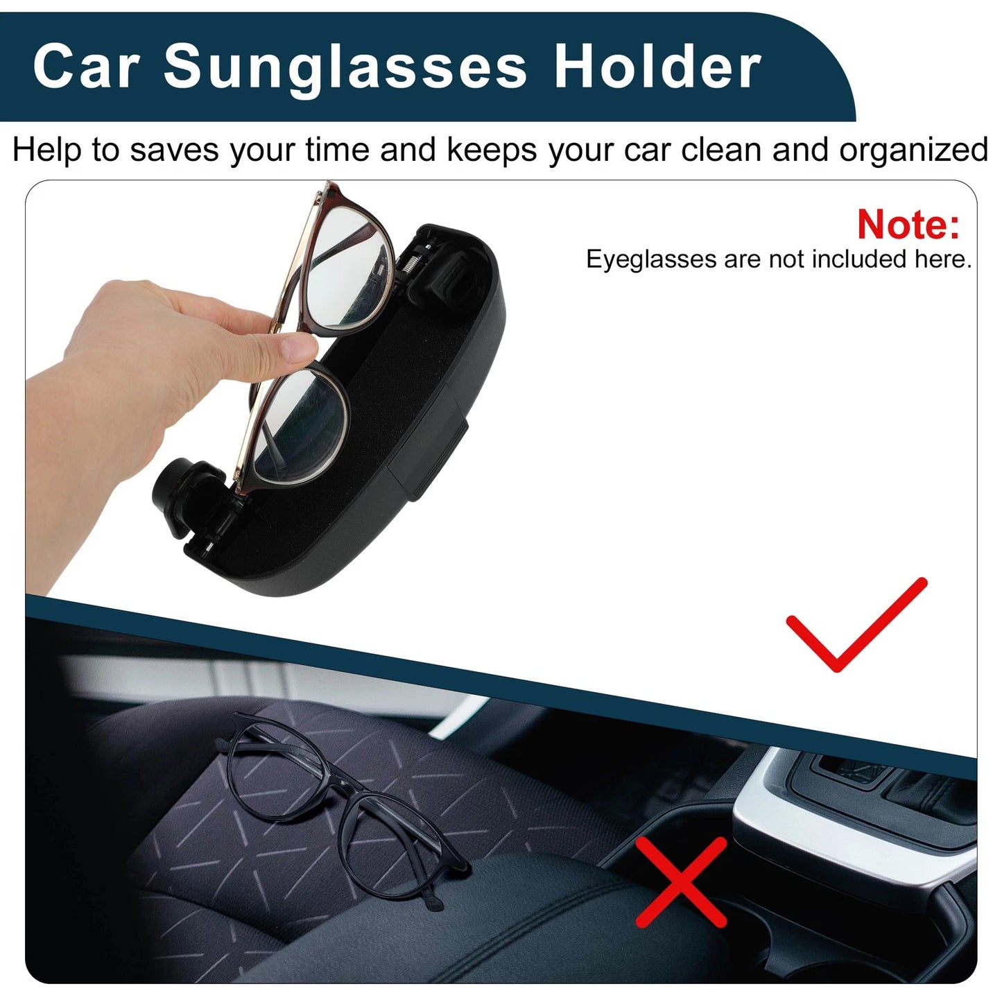 Sunglasses Case for Mini Cooper F56 2014-2018 ABS Black 1 Set