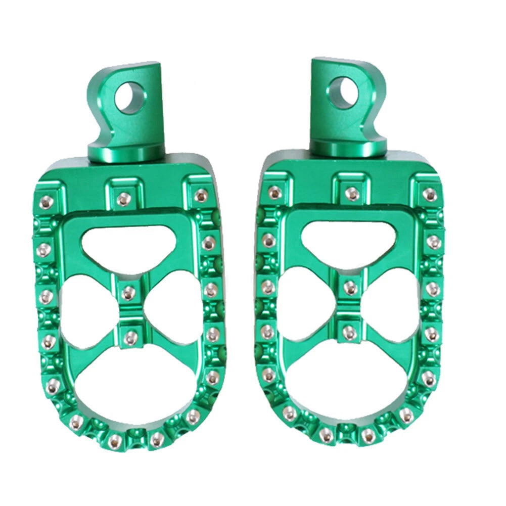 Green CNC Wide MX Style Foot Pegs for Harley Sportster Softail