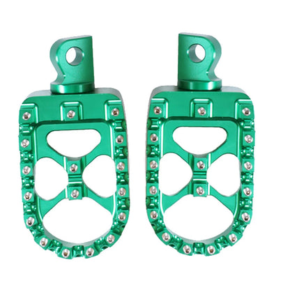 Green CNC Wide MX Style Foot Pegs for Harley Sportster Softail