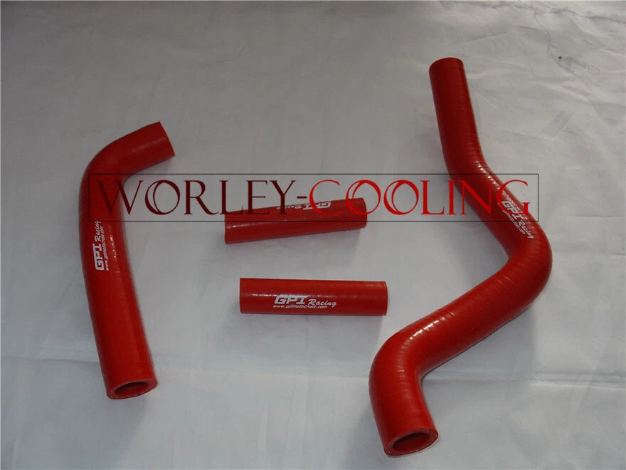 Silicone Radiator Hose Kit for Kawasaki KX125 (1994-2002) 2 x RED