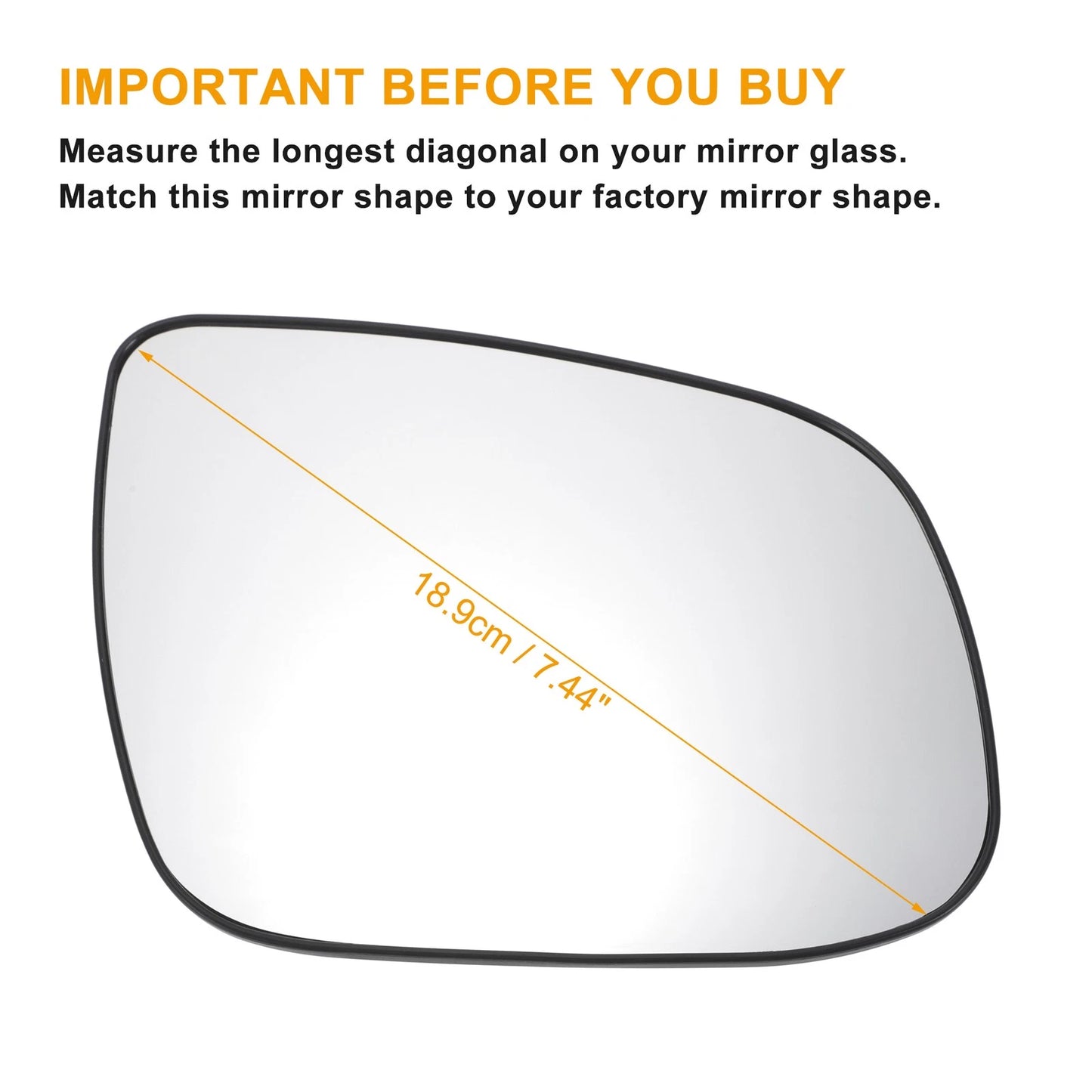 Right Side Heated White Mirror Glass for KIA Rio (2010-2012)