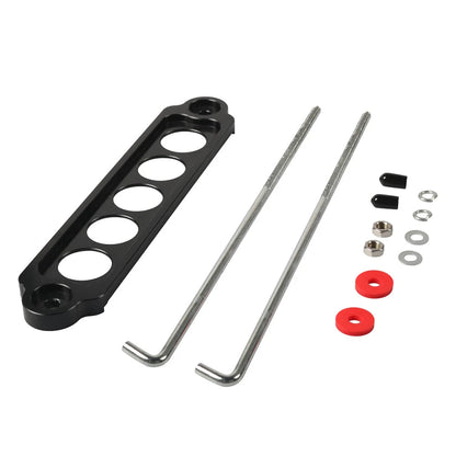 Universal Battery Tie Down Bracket Clamp Holder for Cars & Trucks - Black