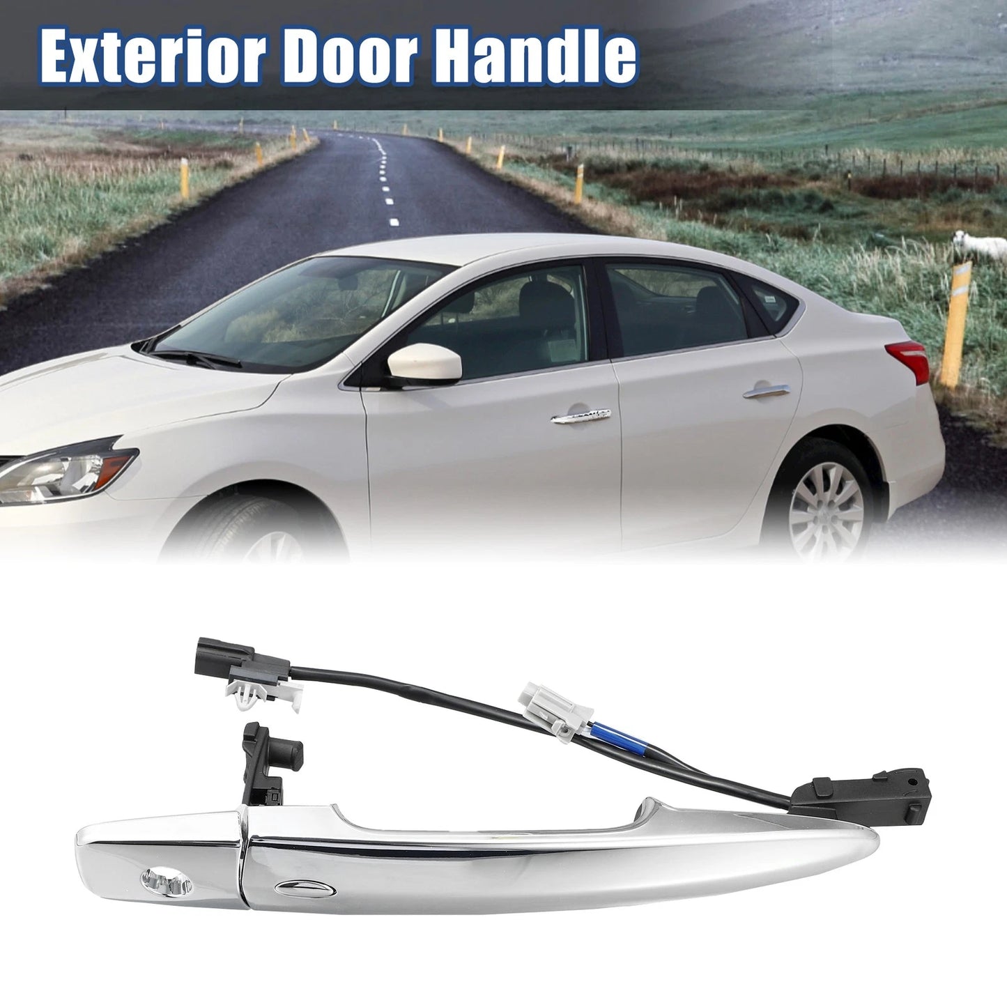 Exterior Chrome Front Left Door Handle for Nissan Sentra, Maxima (2000-2006)