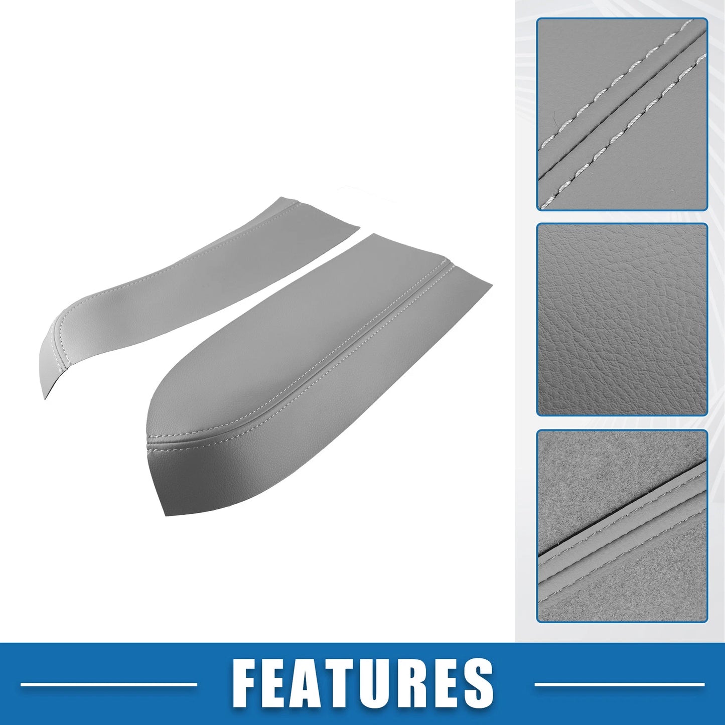 Front Door Panel Armrest Covers for Toyota Prius (2004-2009) Gray 1 Pair