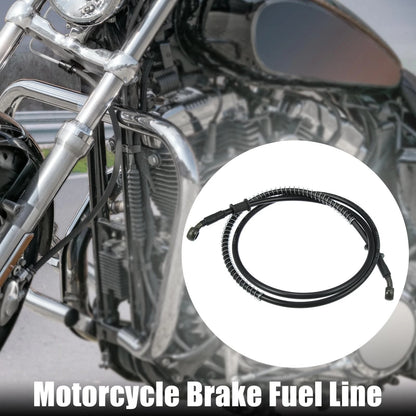 140cm 55.12in 10mm 28 Deg Motorcycle Braided Brake Clutch Oil Hoses Black