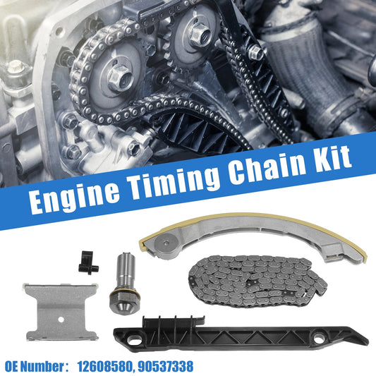 1x Timing Chain Kit for Chevy Metal Plastic Silver Tone Black
