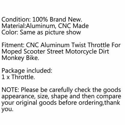 CNC Twist Throttle for Moped Scooter Motorcycle (2010-2023)