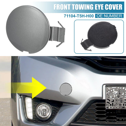 Front Bumper Tow Hook Cover for Honda Fit Jazz (2014-2017) Silver Gray