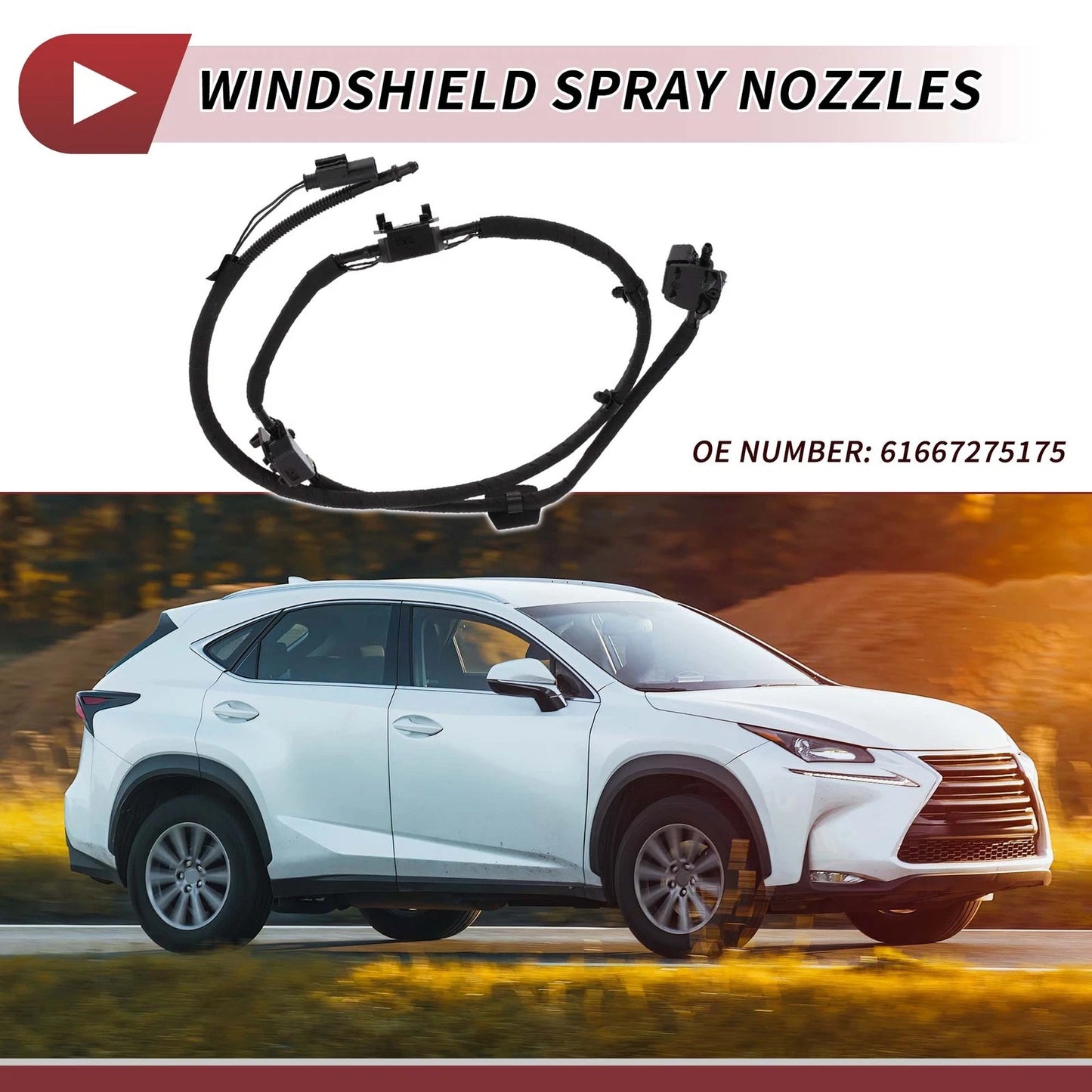 Front Windshield Washer Nozzle for BMW X5 (2007 - 2013) 1pc
