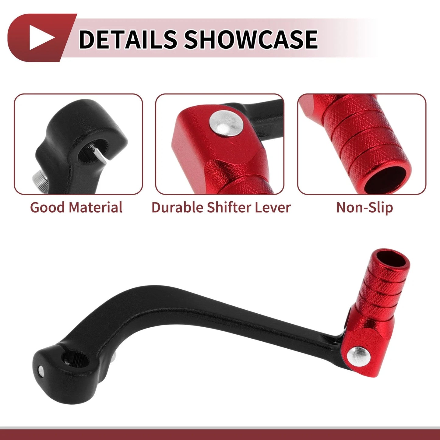 Folding Motorcycle Gear Shifter Lever for Honda CRF110F (2013-2018) Black Red