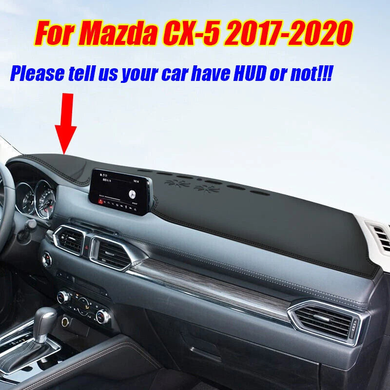 Dashboard Cover / Pad Mat / Black Leather for Mazda CX-5 (2017–2020)
