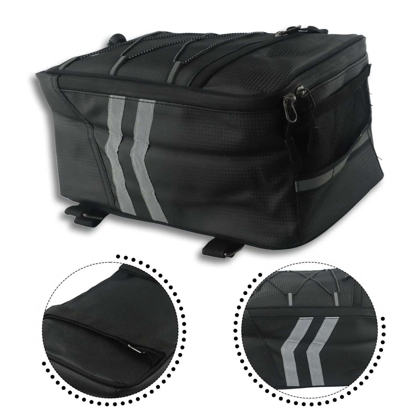 8L PU Material Rear Rack Trunk Bag for Bike Cycles