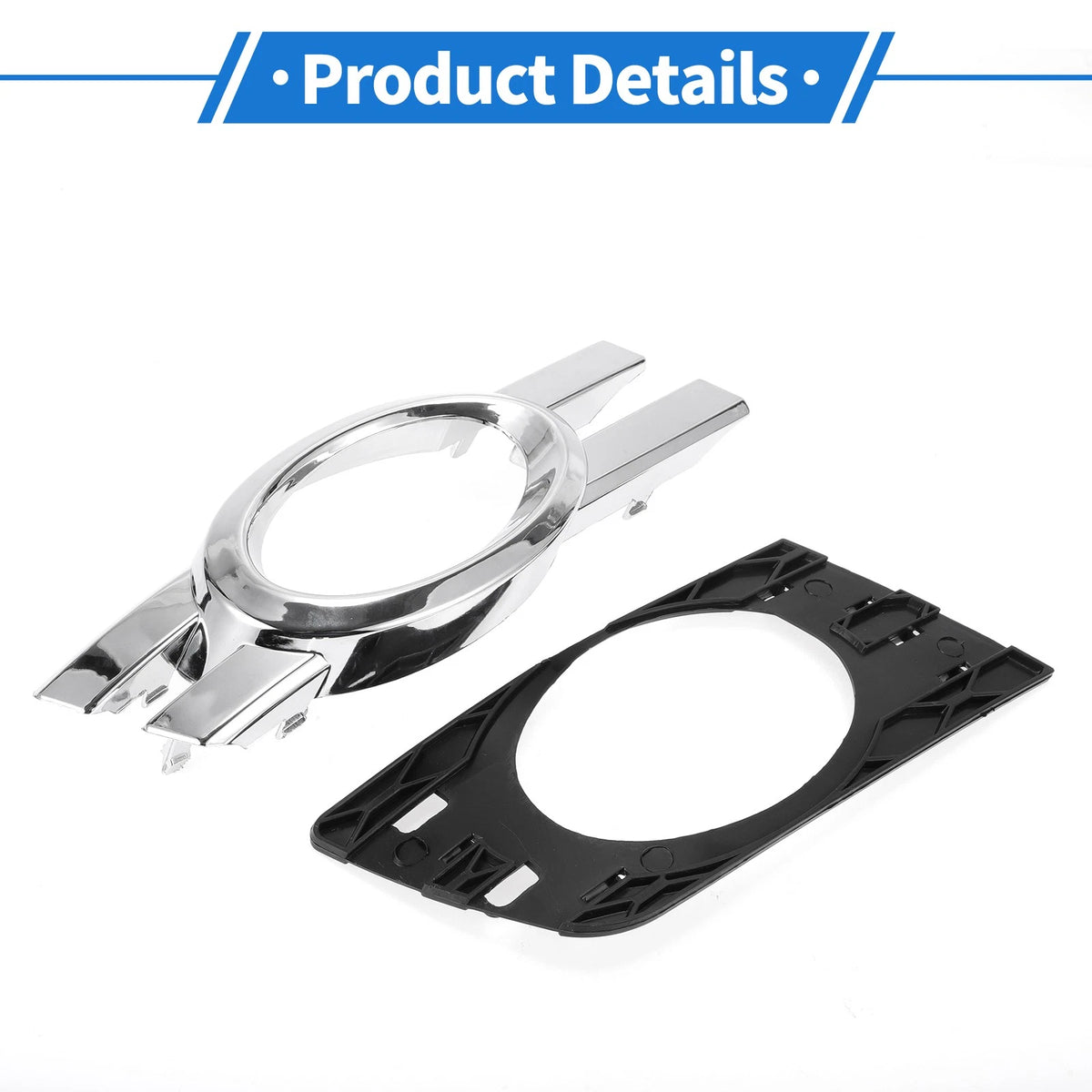 Right Fog Light Grill for Mercedes-Benz (2006-2012) Silver Tone, Black