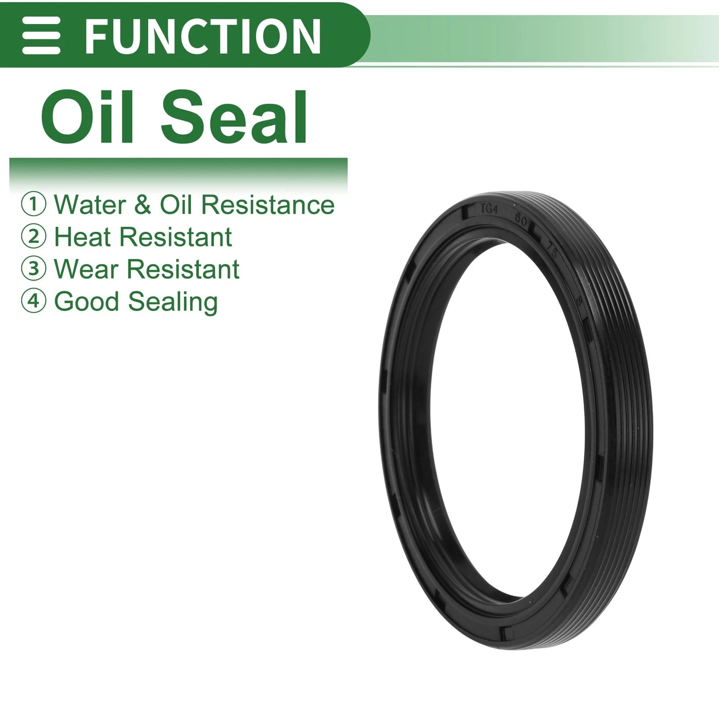 Oil Seal 60x75x8mm Rotary Shaft Seal NBR Rubber High-Pressure Black