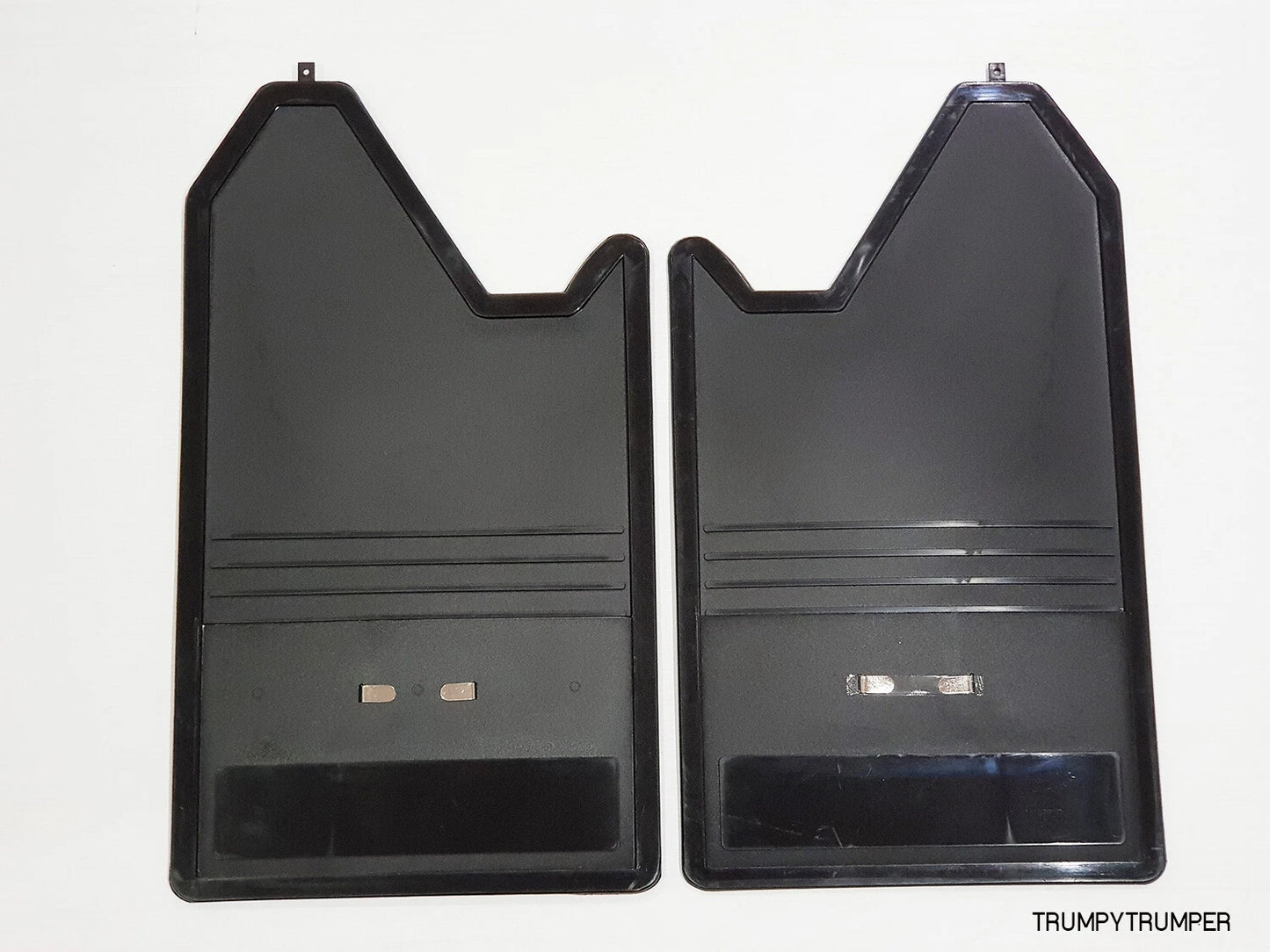 Amber Reflector Mud Flaps Splash Guards for Universal Car Truck - Black Plastic