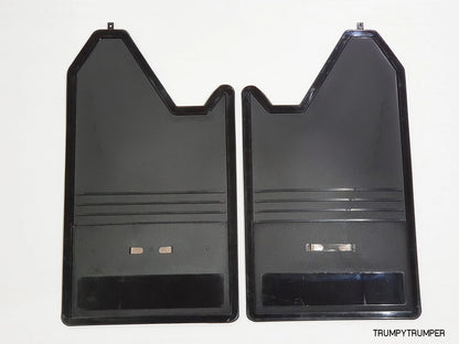 Amber Reflector Mud Flaps Splash Guards for Universal Car Truck - Black Plastic